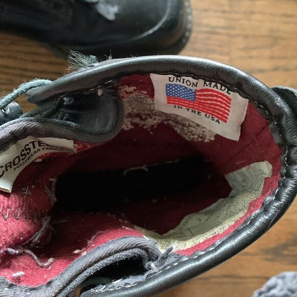 Vibram RRO black leather hard core steel toe boots Union made USA woman’s 7 - Picture 12 of 13